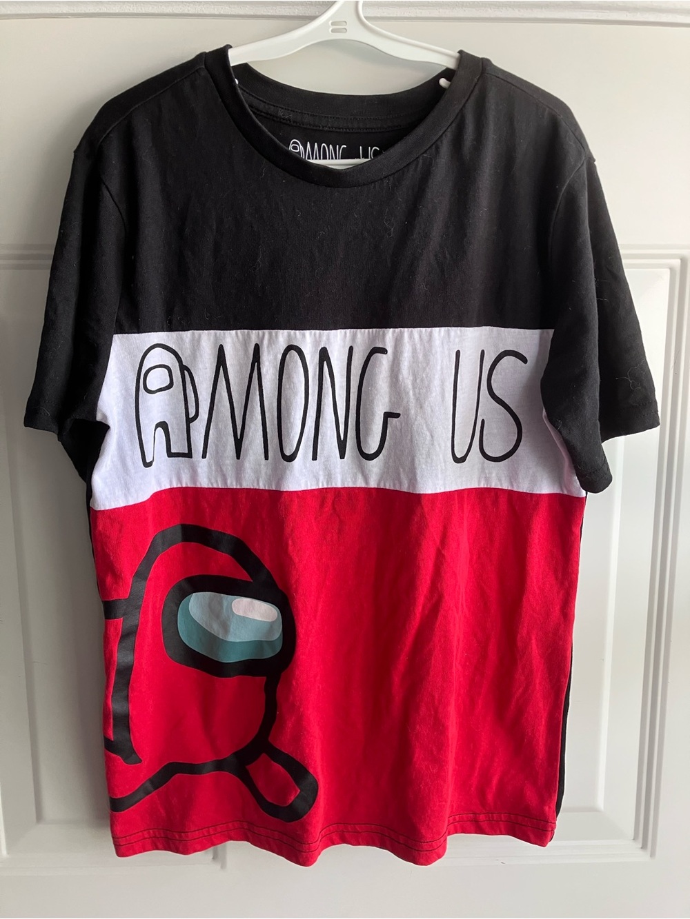 Among Us red black white tshirt 10-12 years